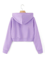 Zipper Crop Hooded Jacket for Women