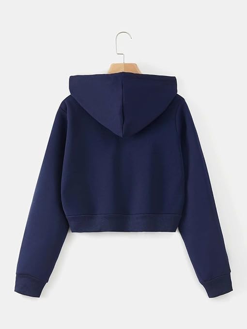 Zipper Crop Hooded Jacket for Women