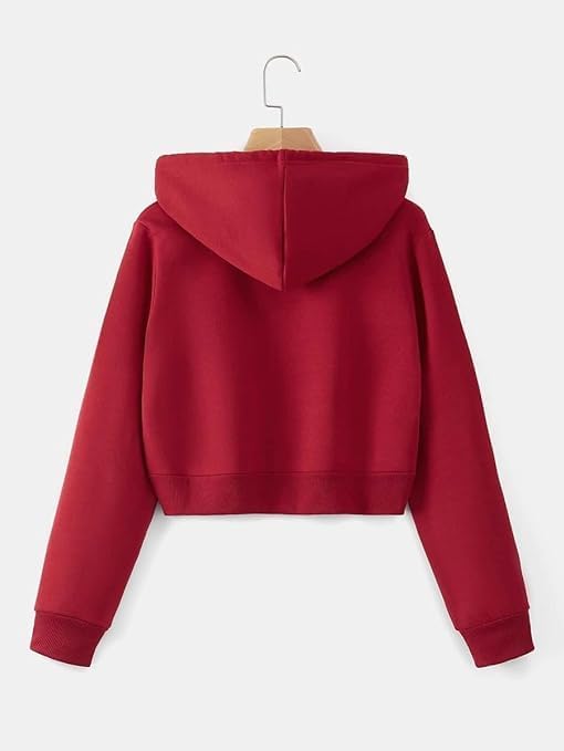 Zipper Crop Hooded Jacket for Women