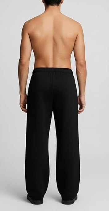 Panda Sytel Trackpants for Men | Stylish Gym Joggers | Printed Cotton Sweatpants | Black Colour