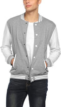 Grey Bomber/Varsity Jacket for Men