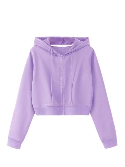 Zipper Crop Hooded Jacket for Women