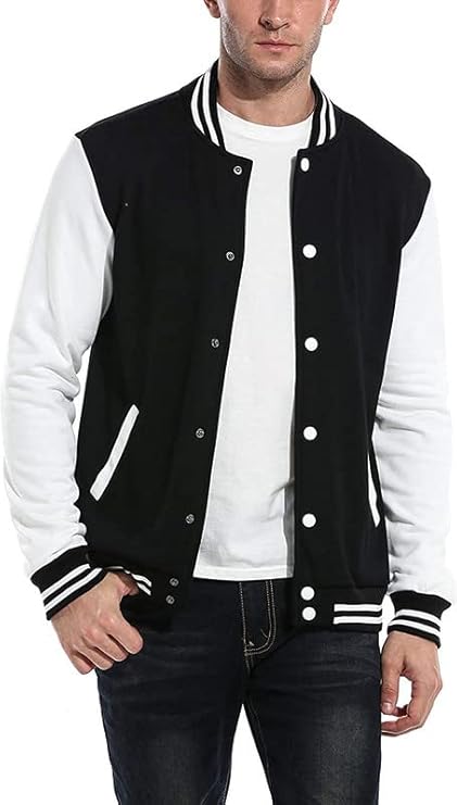 Black Bomber/Varsity Jacket for Men