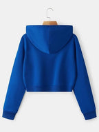 Zipper Crop Hooded Jacket for Women