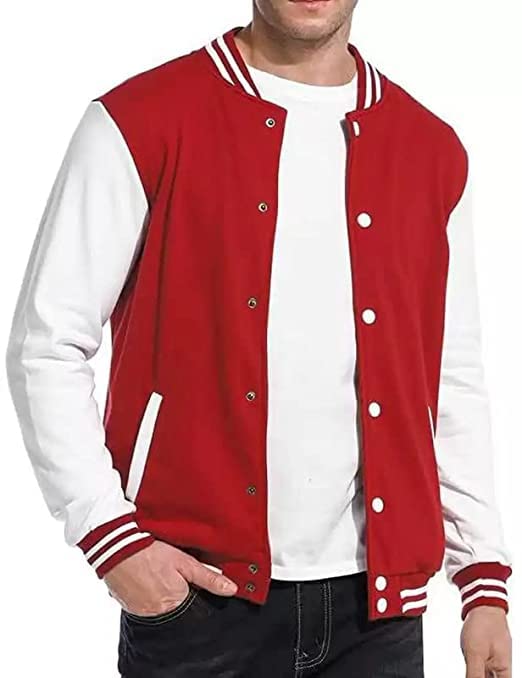 Red Bomber/Varsity Jacket for Men
