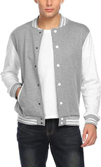 Grey Bomber/Varsity Jacket for Men