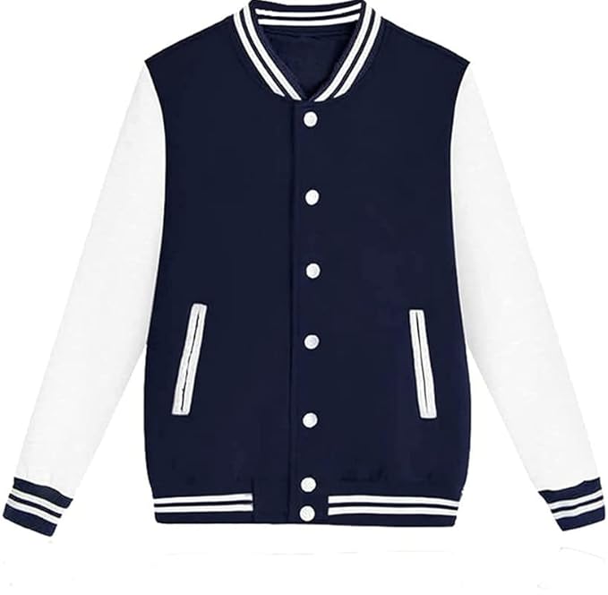 Navy Blue Bomber/Varsity Jacket for Men