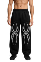 Panda Sytel Trackpants for Men | Stylish Gym Joggers | Printed Cotton Sweatpants | Black Colour