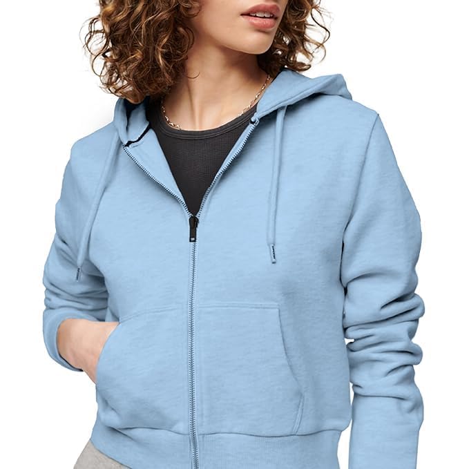 Zipper Crop Hooded Jacket for Women