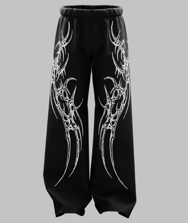 Straight Fit Baggy pants For Unisex Black