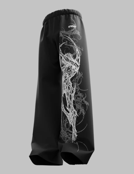 Straight Fit Baggy pants For Unisex, Black