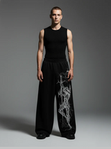 Straight Fit Baggy pants For Unisex, Black