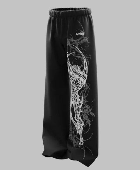 Straight Fit Baggy pants For Unisex, Black